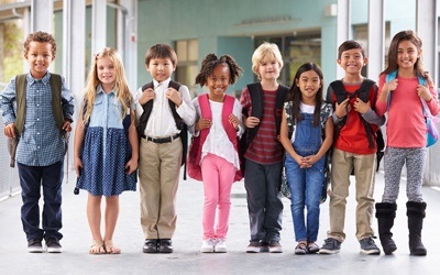 children standing in a line