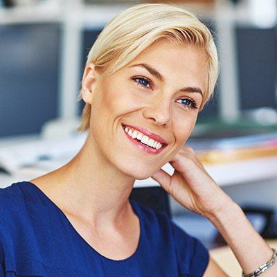 Woman with flawless smile