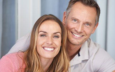 Happy couple with flawless smile