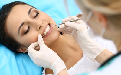 woman in dental chair