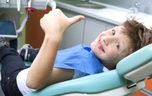 A child having a dental exam.